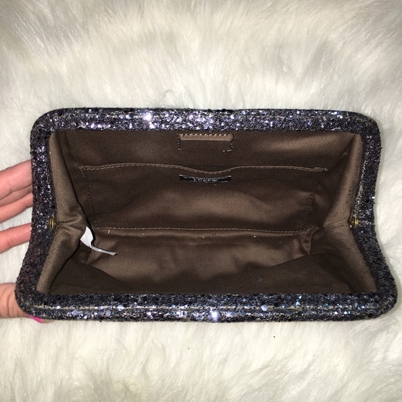 J. Crew Magnetic Silver Glitter Sparkle Clutch - Picture 10 of 12